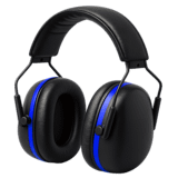 Blue ear defenders.