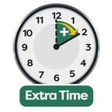Clock which has extra time written on.