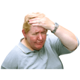 A woman with her hand on her head feeling pain in her head.