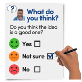 Tell us what you think questionnaire with not sure ticked.