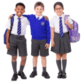 School children in uniform.